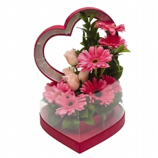 Cora��o de G�rberas Cor de Rosa